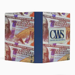 $100 Dollar Bill Money Personalized Name Binder