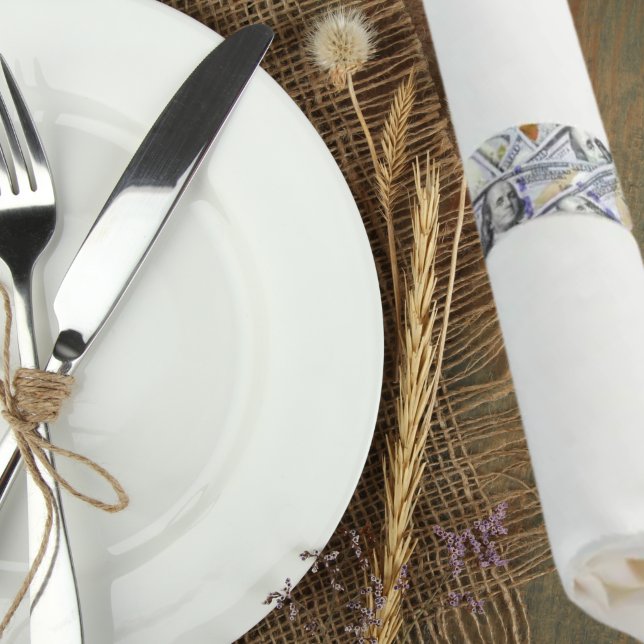 100 Dollar Bills Money Pattern Napkin Bands (Creator Uploaded)