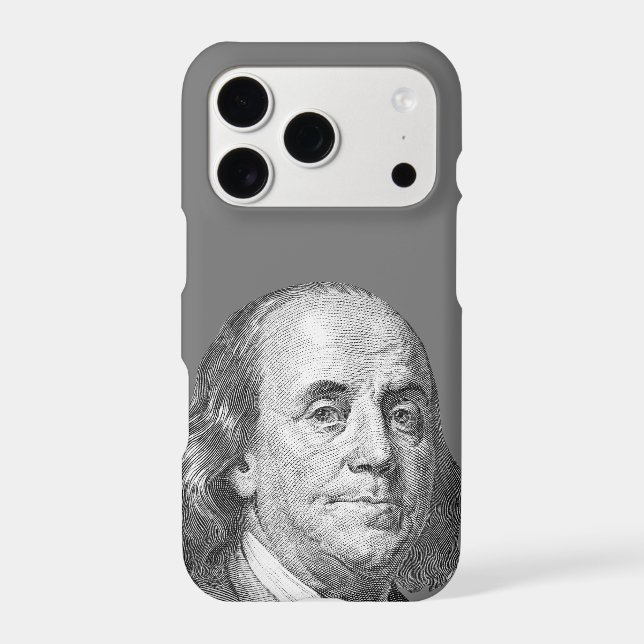 100 dollars, Benjamin Franklin Iphone Case (Back)