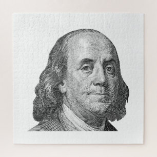 100 dollars, Benjamin Franklin Jigsaw Puzzle
