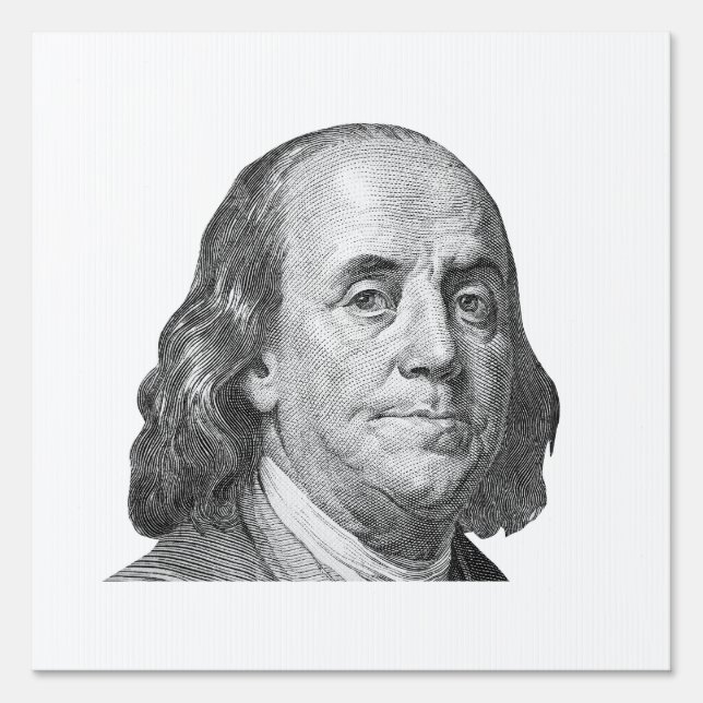 100 dollars, Benjamin Franklin Sign (Front)