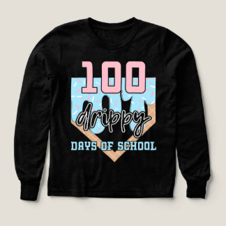 100 Drippy Days of School Baseball Donut T-Shirt Tri-Blend Shirts