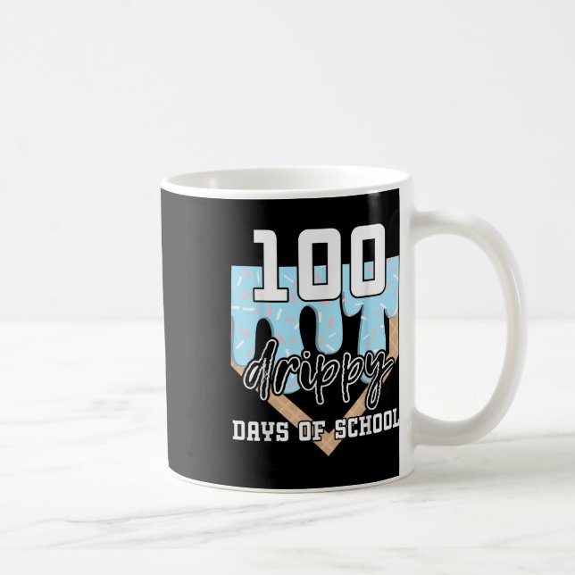 100 Drippy Days Of School Baseball Ice Cream 100th Coffee Mug (Right)