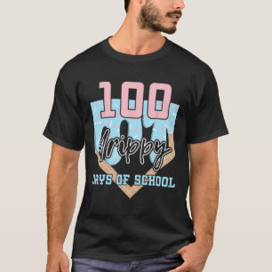 100 Drippy Days Of School Bysebyll Ice Cream 100th T-Shirt
