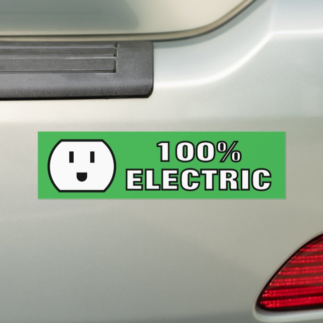 100% electric happy power plug socket car bumper sticker (On Car)