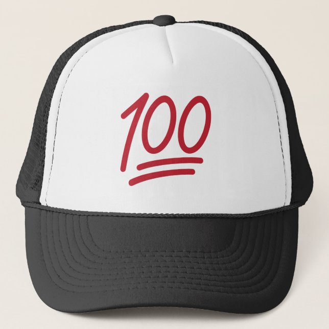 100 Emoji Designed Trucker Hat (Front)