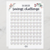 100 Envelope Money Saving Challenge Tracker (Front/Back)