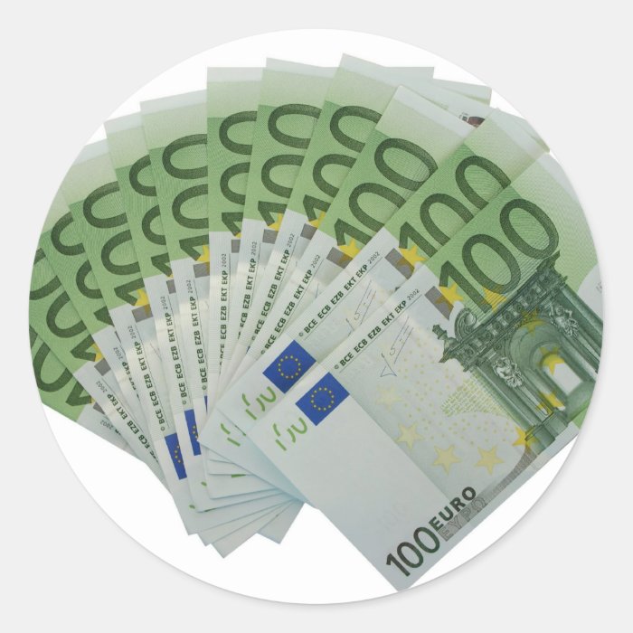 100 Euro money banknotes Sticker