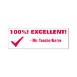 [ Thumbnail: "100%! Excellent!" Educator Rubber Stamp ]