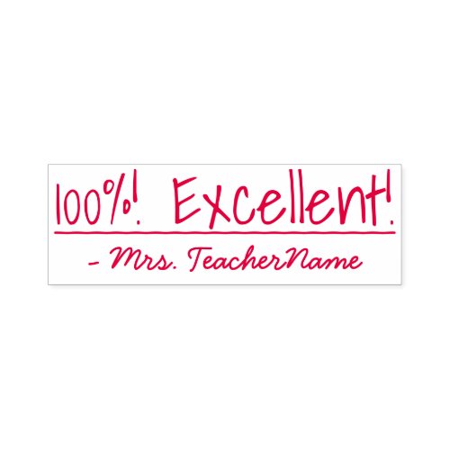 100 Excellent  Teachers Name Rubber Stamp