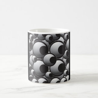 100 EYES COLLAGE BLACK WHITE EYEBALLS CARTOON GRAP COFFEE MUG