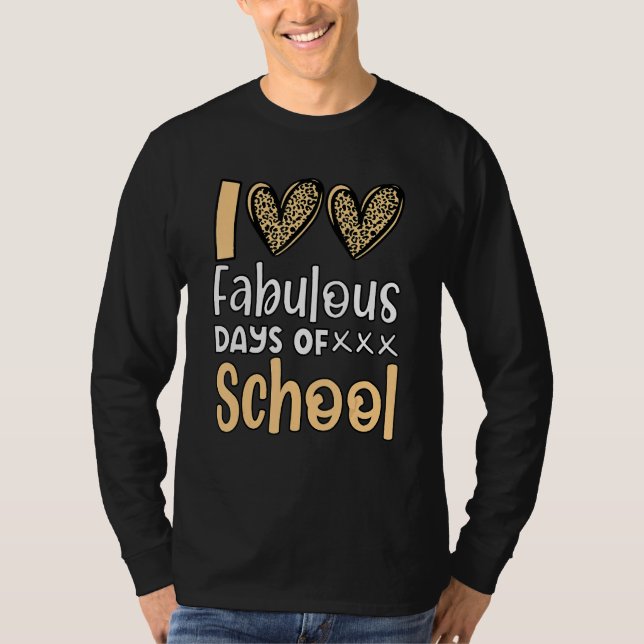 100 fabulous days of School Teachers Cute Heart Le T-Shirt (Front)