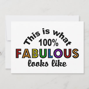 100% FABULOUS invitation, customize Invitation