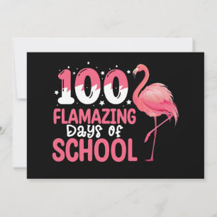 100 Flamazing Days of School Flamingo Teacher Invitation