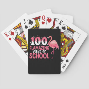 100 Flamazing Days of School Flamingo Teacher Poker Cards