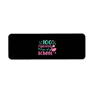 100 Flamazing Days Of School Funny Flamingo Label