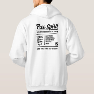 100% Free Spirt Brave Soul Black Typography Hoodie