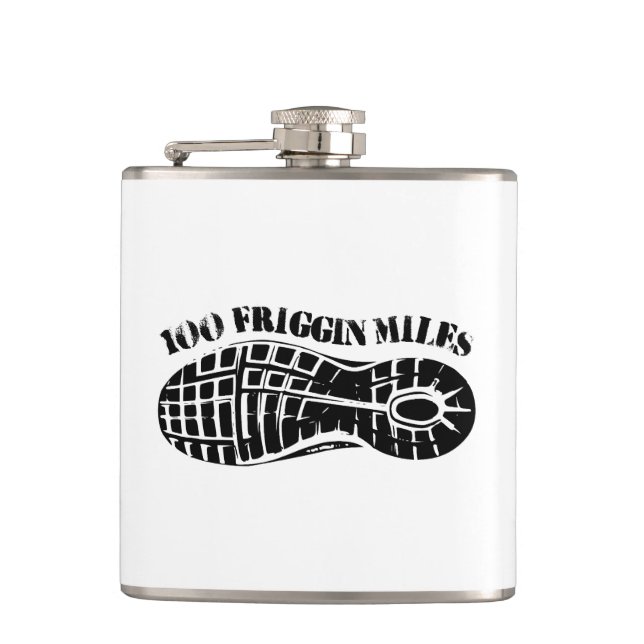 100 Friggin Miles Ultra Running Tread Flask (Front)