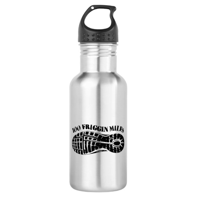 100 Friggin Miles Ultra Running Tread Stainless Steel Water Bottle (Front)