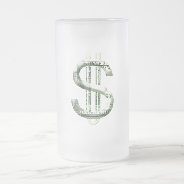 $100 FROSTED GLASS BEER MUG (Center)