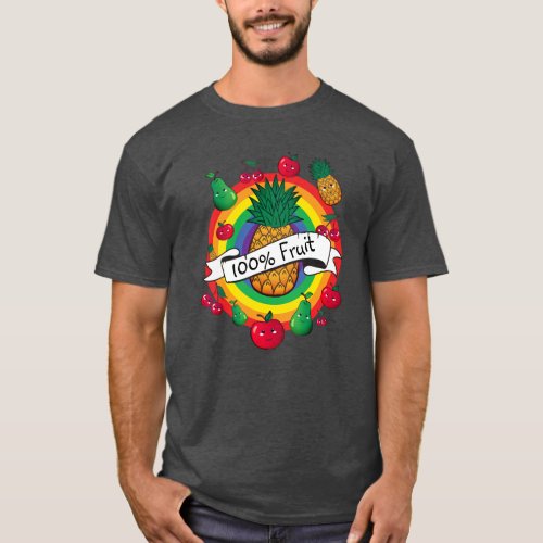 100 Fruit rainbow colored kawaii fruit T_Shirt