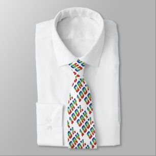 100% Gay Rainbow Flag LGBT Typography Pattern Neck Tie