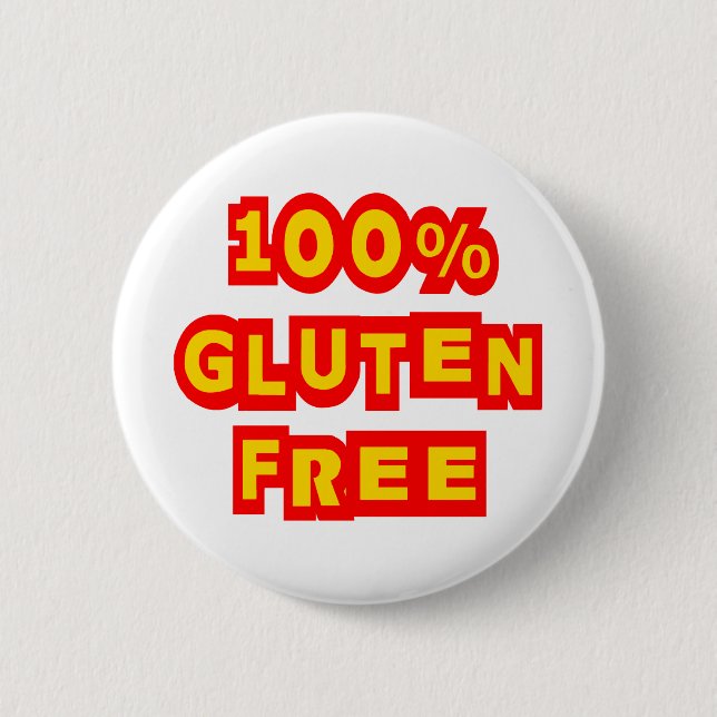 100% Gluten Free Pinback Button (Front)