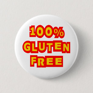 100% Gluten Free Pinback Button
