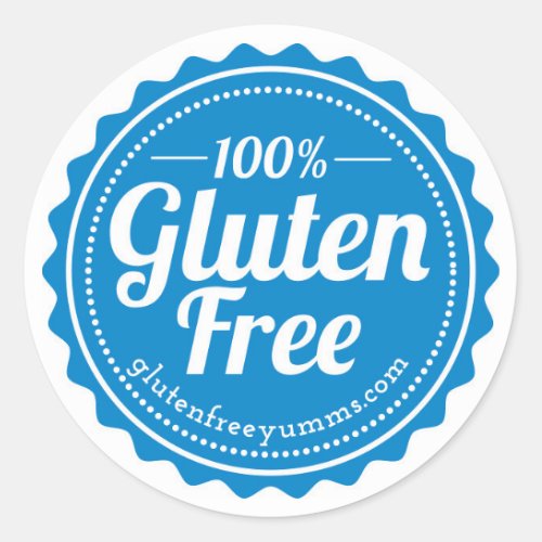 100 Gluten Free Stickers  Blue