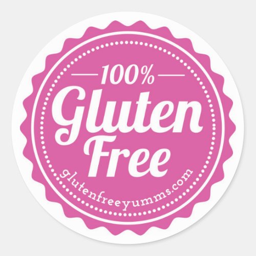 100 Gluten_Free Stickers  Pink