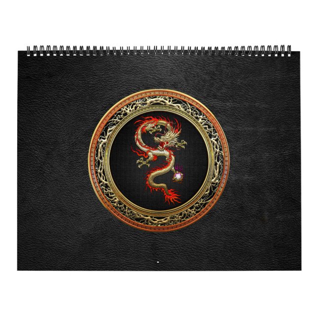 [100] Golden Chinese Dragon Fucanglong Calendar (Cover)