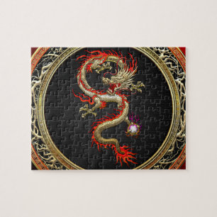 [100] Golden Chinese Dragon Fucanglong Jigsaw Puzzle