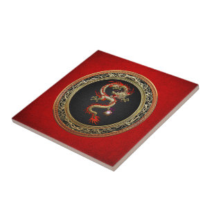 [100] Golden Chinese Dragon Fucanglong Tile