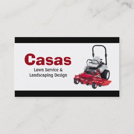 Customizable 100 Grass Lawn Landscaping Mowing Business Card