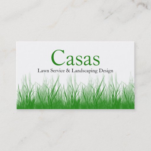 Customizable 100 Grass Lawn Landscaping Mowing Business Card