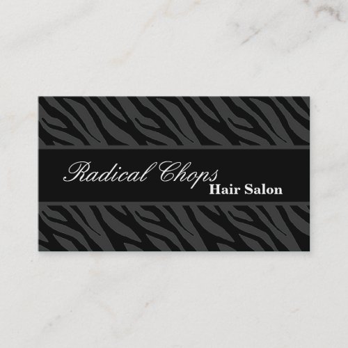 100 Gray Black Zebra Print Pattern Business Card