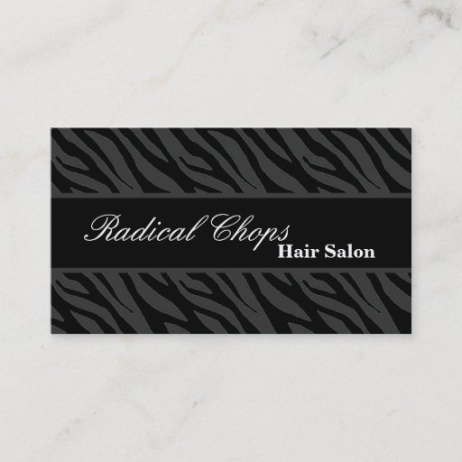 Customizable 100 Gray Black Zebra Print Pattern Business Card
