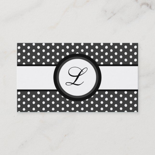 100 Gray Polkadot Pokadot Business Card (Front)