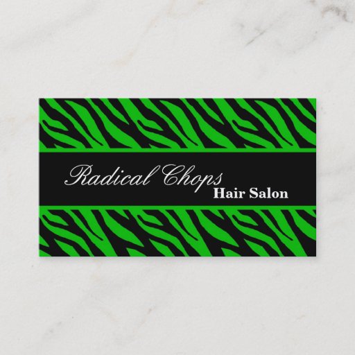 Customizable 100 Green Black Zebra Print Pattern Business Card