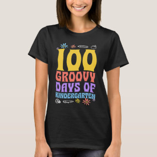 100 Groovy Days Of Kindergarten School 60s 70s Sty T-Shirt