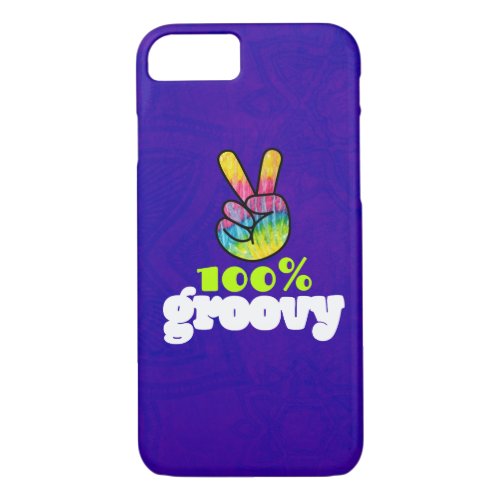 100 Groovy Rainbow Hand Peace Sign iPhone 87 Case