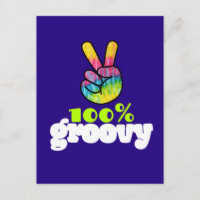 100% Groovy Rainbow Hand Peace Sign