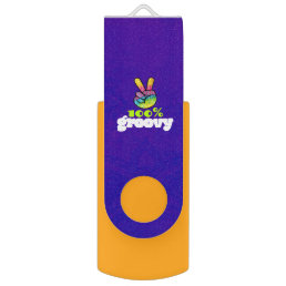 100% Groovy with Rainbow Hand Peace Sign USB Flash Drive