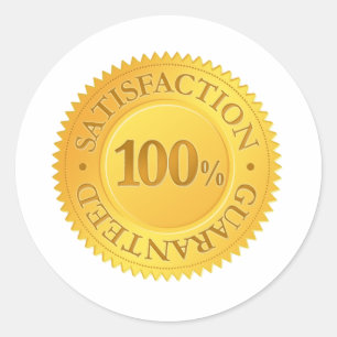 100% Guarantee Classic Round Sticker
