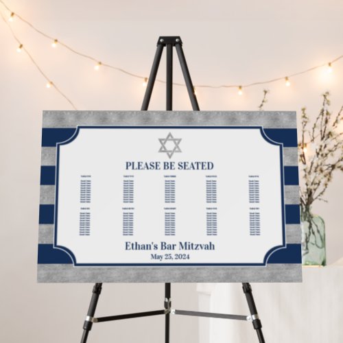 100 Guest Bar Mitzvah Seating Board