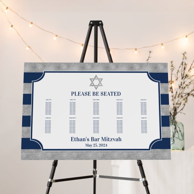 100 Guest Bar Mitzvah Seating Board (In Situ (Stand))