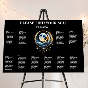 100 guests Celestial full moon starry night chic Foam Board