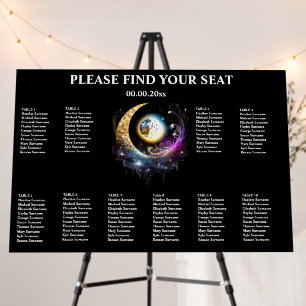100 guests Celestial full moonmagenta starry Foam Board