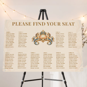 100 guests Seahorse seashell beach wedding Foam Board