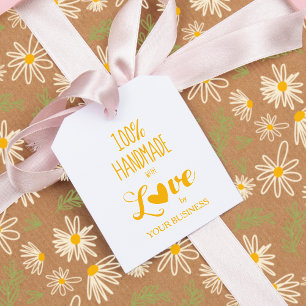 100% Handmade with Love Quote Design Rubber Stamp